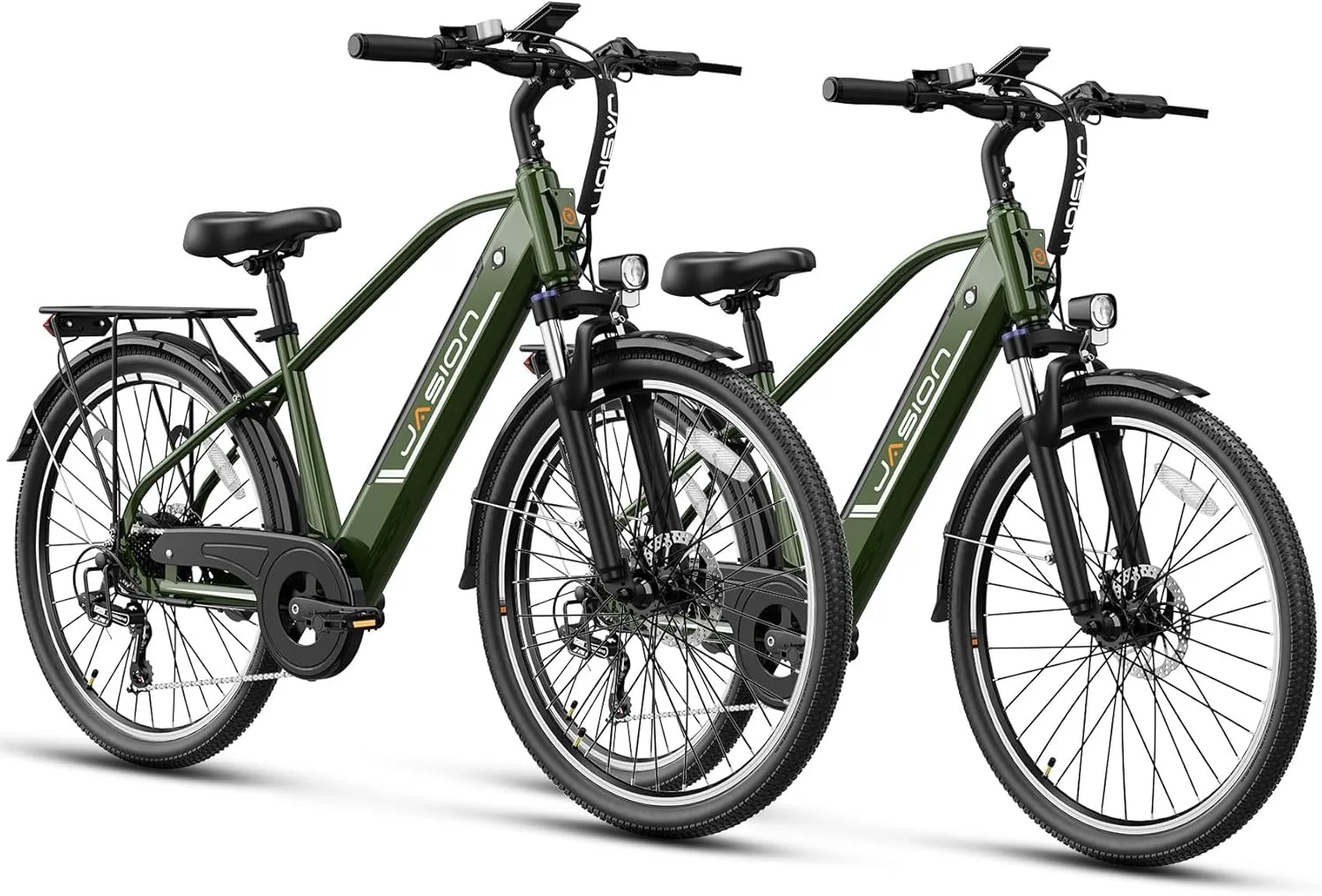 Jasion Roamer Electric Bike for Adults 1200W Peak Motor 528WH Removable Battery,up to 60miles 28MPH City Cruiser Ebike,26'' Commuter E Bike, 7-Speed Gears and Front Suspension Bicycles