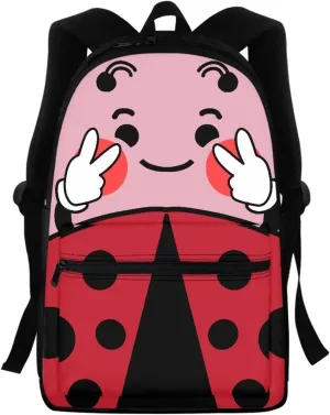 Jeiento Cartoon Coccinella Style Super Lightweight School Bookbags Water Resistant Large Capacity Leisure Daypack Gifts for Kids Friends Classmates