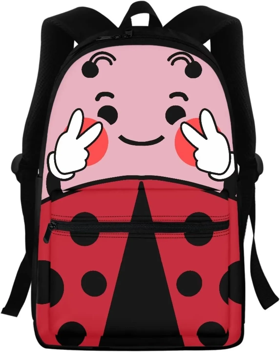 Jeiento Cartoon Coccinella Style Super Lightweight School Bookbags Water Resistant Large Capacity Leisure Daypack Gifts for Kids Friends Classmates