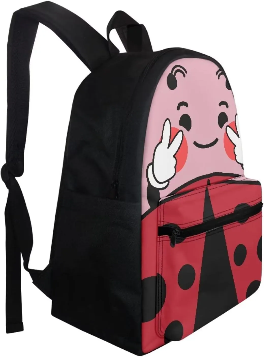 Jeiento Cartoon Coccinella Style Super Lightweight School Bookbags Water Resistant Large Capacity Leisure Daypack Gifts for Kids Friends Classmates