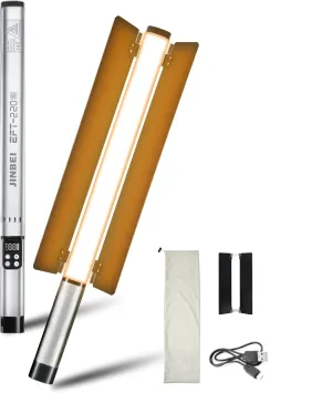 JINBEI EFT-220 Bi-Color Handheld Light Stick Built-in 3000mAh Battery 2700K ~ 7500K Light Wand Photography Ra>96 TLCI>98 with APP Control&Metal Barndoor 9 FX Lighting Effects for Video Photography