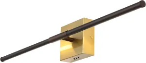 JONATHAN Y JYL7022F Makena 28" Dimmable Integrated LED Modern Metal Wall Sconce Minimalist, Modern, Contemporary, Living Room, Dining Room, Bedroom, Bathroom, Oil Rubbed Bronze/Brass Gold