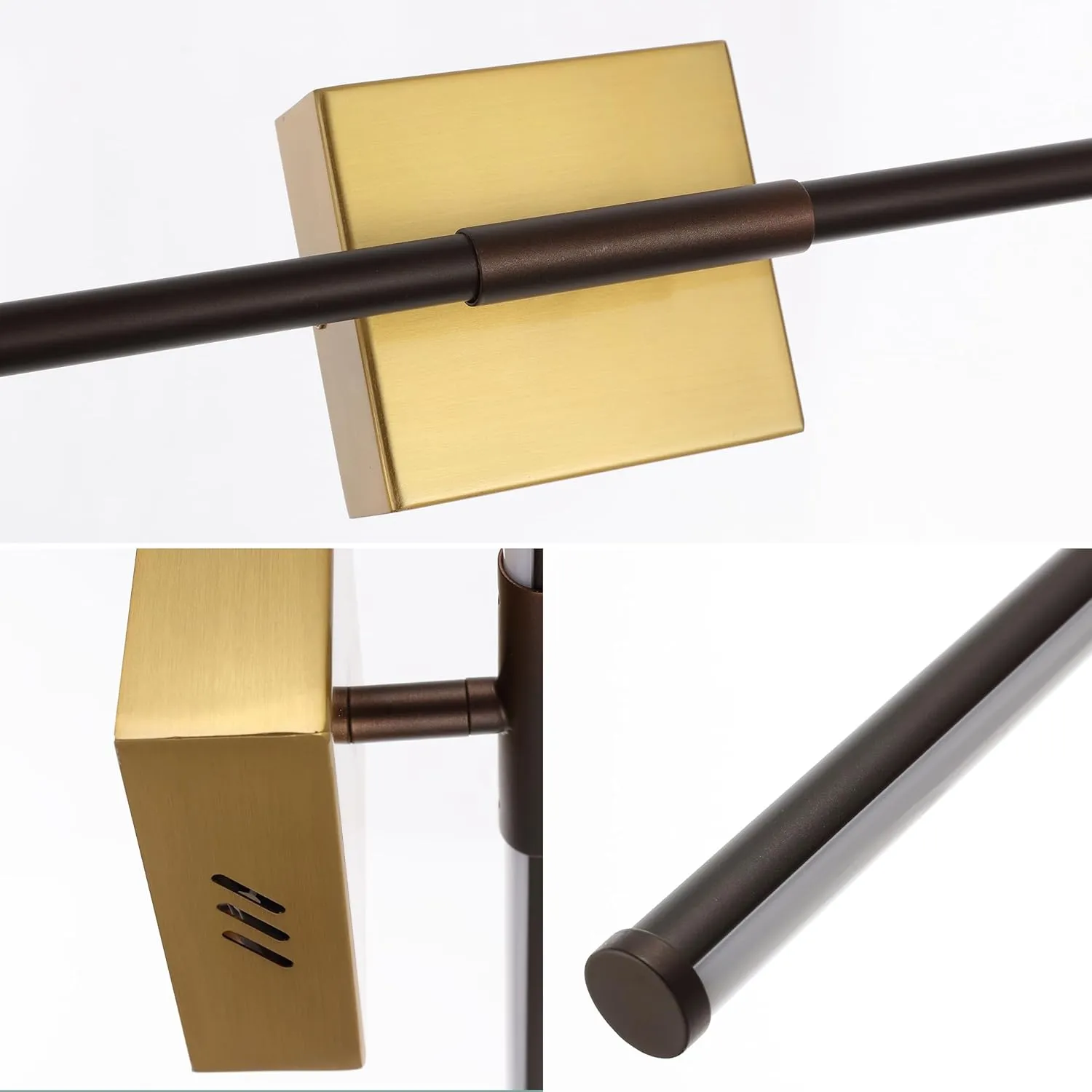 JONATHAN Y JYL7022F Makena 28" Dimmable Integrated LED Modern Metal Wall Sconce Minimalist, Modern, Contemporary, Living Room, Dining Room, Bedroom, Bathroom, Oil Rubbed Bronze/Brass Gold