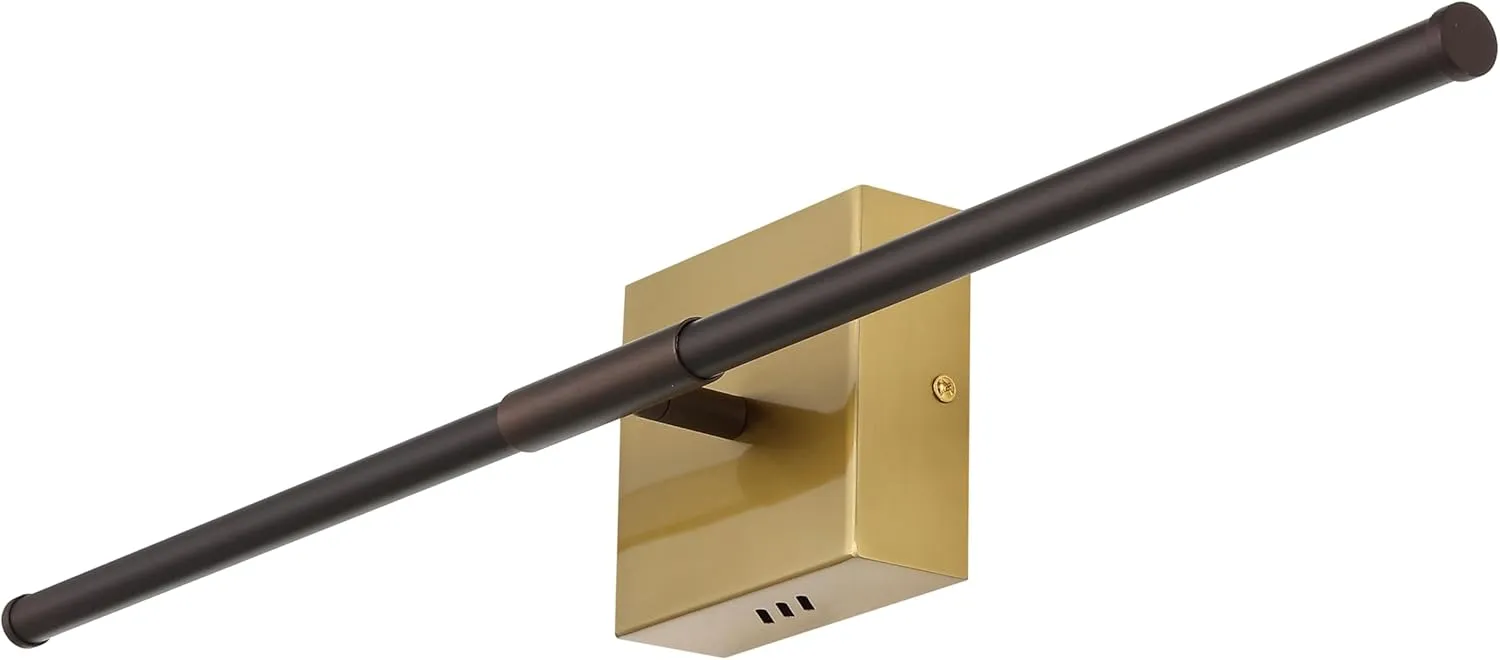 JONATHAN Y JYL7022F Makena 28" Dimmable Integrated LED Modern Metal Wall Sconce Minimalist, Modern, Contemporary, Living Room, Dining Room, Bedroom, Bathroom, Oil Rubbed Bronze/Brass Gold