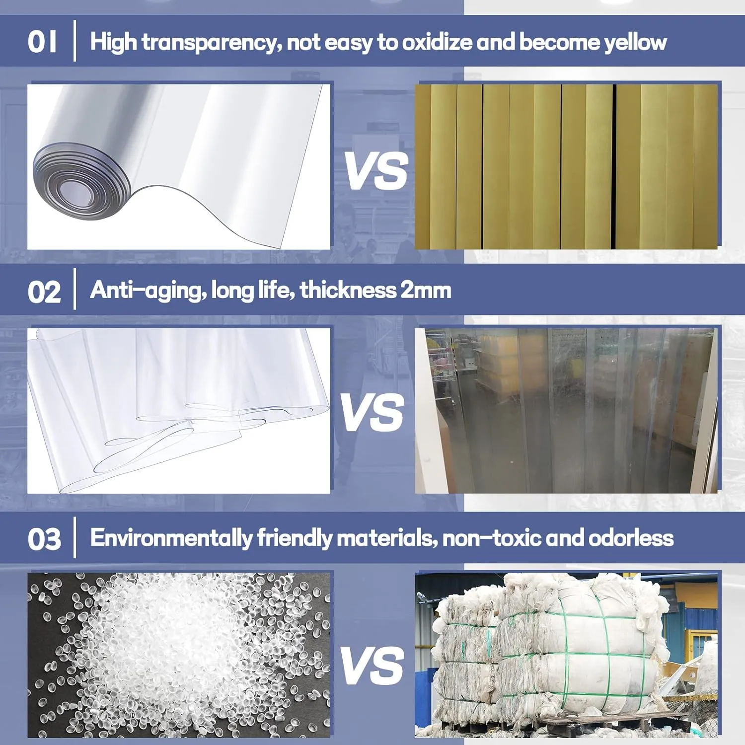 Juexica Plastic Strip Door Curtain Kit 0.08'' Winter Thickness PVC Freezer Door Curtain Smooth Waterproof Hurricane Shutters Gate for Cooler Warehouse Garage Industry