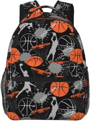Jump dunk basketball Backpack 16 Inch School Bookbag for Teenager Boys Girls Travel Hiking Camping Rucksack Daypack