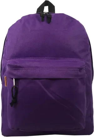 K-Cliffs 16inch Simple/Basic Backpack Book bag Purple