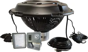Kasco Aerating Fountain w/Color-Changing LED Lights - 1/2HP - 100ft Cord - RGB-LED Light Kit - 2400VFX100, RGB3C5-100| Floating Fountain with Lights | LED Light Package W/Fountain