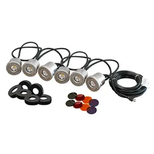 Kasco LED Stainless Lighting – Runs on 120VAC 60Hz Power | 19W per Fixture, 50 ft Power Cord, 6 fixtures | LED6S19-050 - Fountain NOT Included