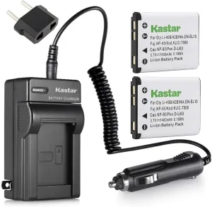 Kastar 2Pcs Battery and Charger for Olympus Stylus 720SW 725SW 730 740 750 760 770SW 780 790SW 820 830 840 850SW 1040 1050SW 1200 5010 7000 7010 7030 7040 Tough 3000 770SW and Olympus LI-42B