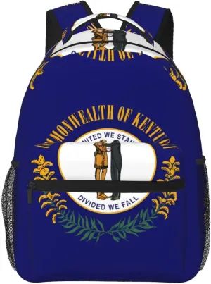 Kentucky State Flag Backpack, suitable for light travel, daily multi-purpose bag, suitable for commuting, cycling, work