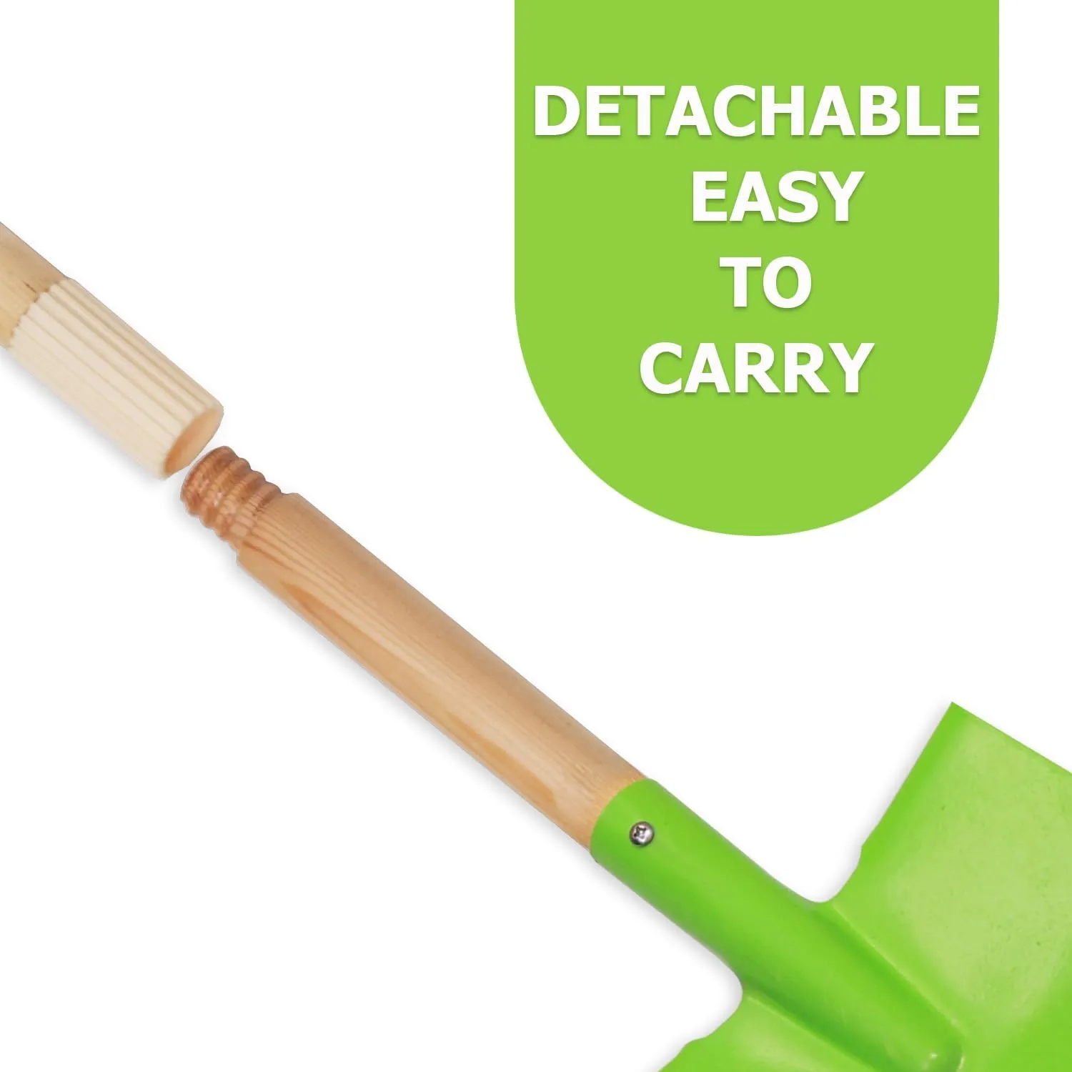 Kids Garden Tools, Outdoor Toys, Shovel for Digging Sand, Kid-Sized Rake, 5PCS 27.6 Inch Long Gardening Tools for Boys Girls Age 3 and up Gifts