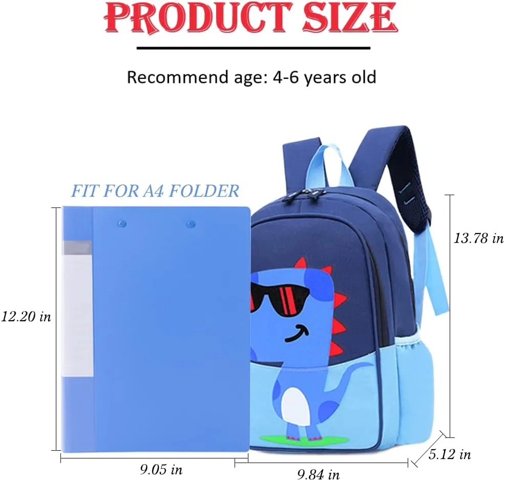 Kids Preschool Kindergarten Backpack Lightweight Cool Cute Cartoon Travel Backpack With Lunch Bag For Boys Girls