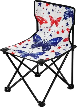 Kigai Folding Camping Chair Heavy Duty Chair Ultralight Compact Portable Beach Chair for Outdoor Camp, Hiking, Travel, Beach, Sporting Event and Picnic, American Butterflies