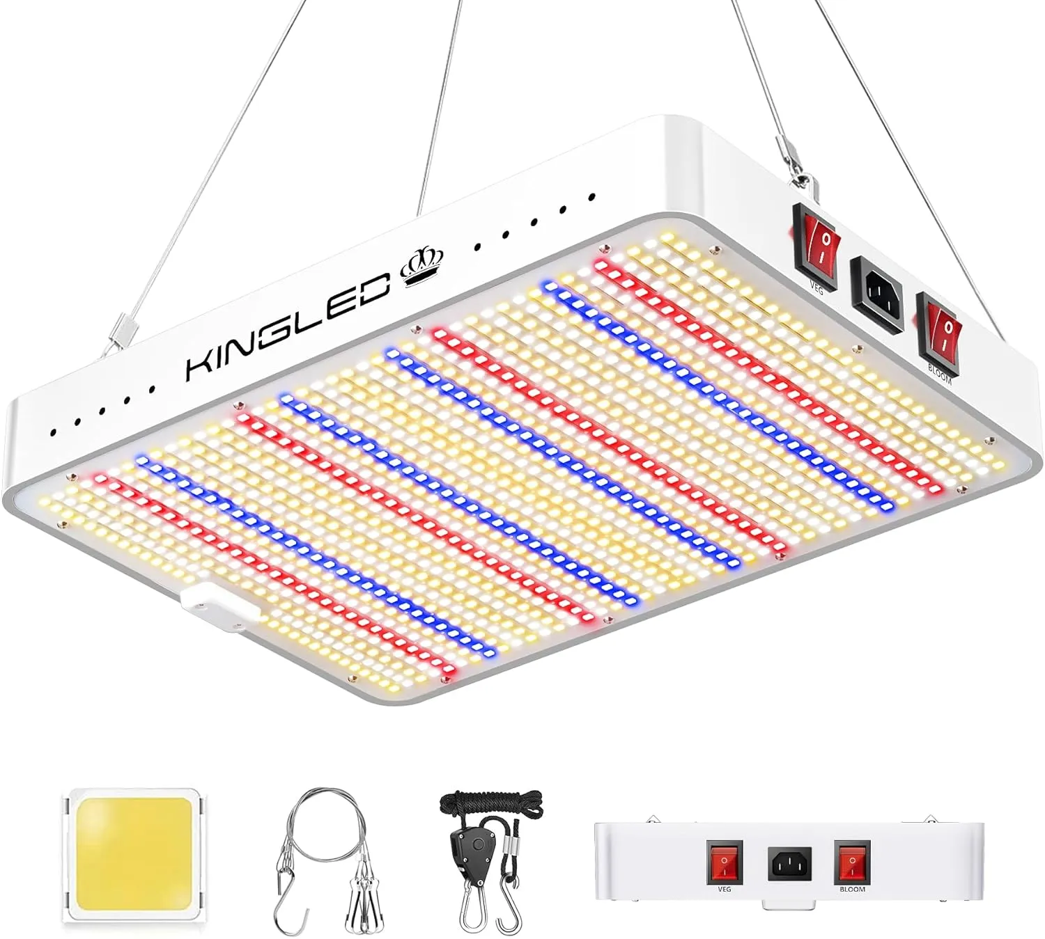 KingLED Grow Lights, KP2000 Full Spectrum Grow Lamp for Indoor Plant, Veg Bloom Dual Mode, 3x3 Coverage, Plant Light for Seedlings Blossom Fruiting, Idea for Home Growing Tent Hydroponic Greenhouse