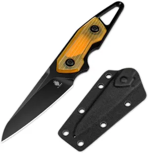 Kizer Groom Fixed Blade Knife with Sheath, 3.08” D2 Blade with Yellow PEI Handle Fixed Blade Camping Knife, Portable EDC Hunting Knives for Men Women 1060A3