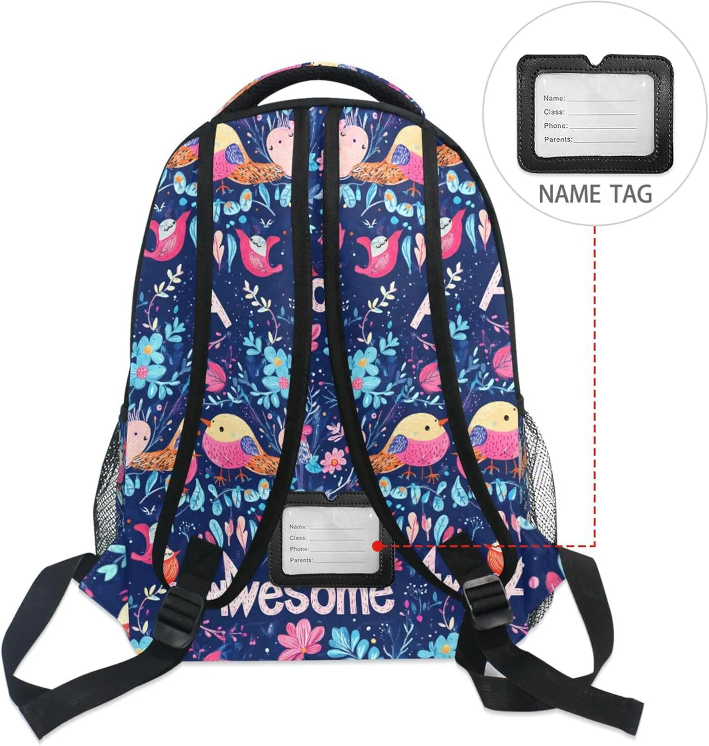 KLL Day Backpack for Men Women Fashion Travel Laptop Backpack with Chest Strap for Travel Trip Parents' Day Bird Family