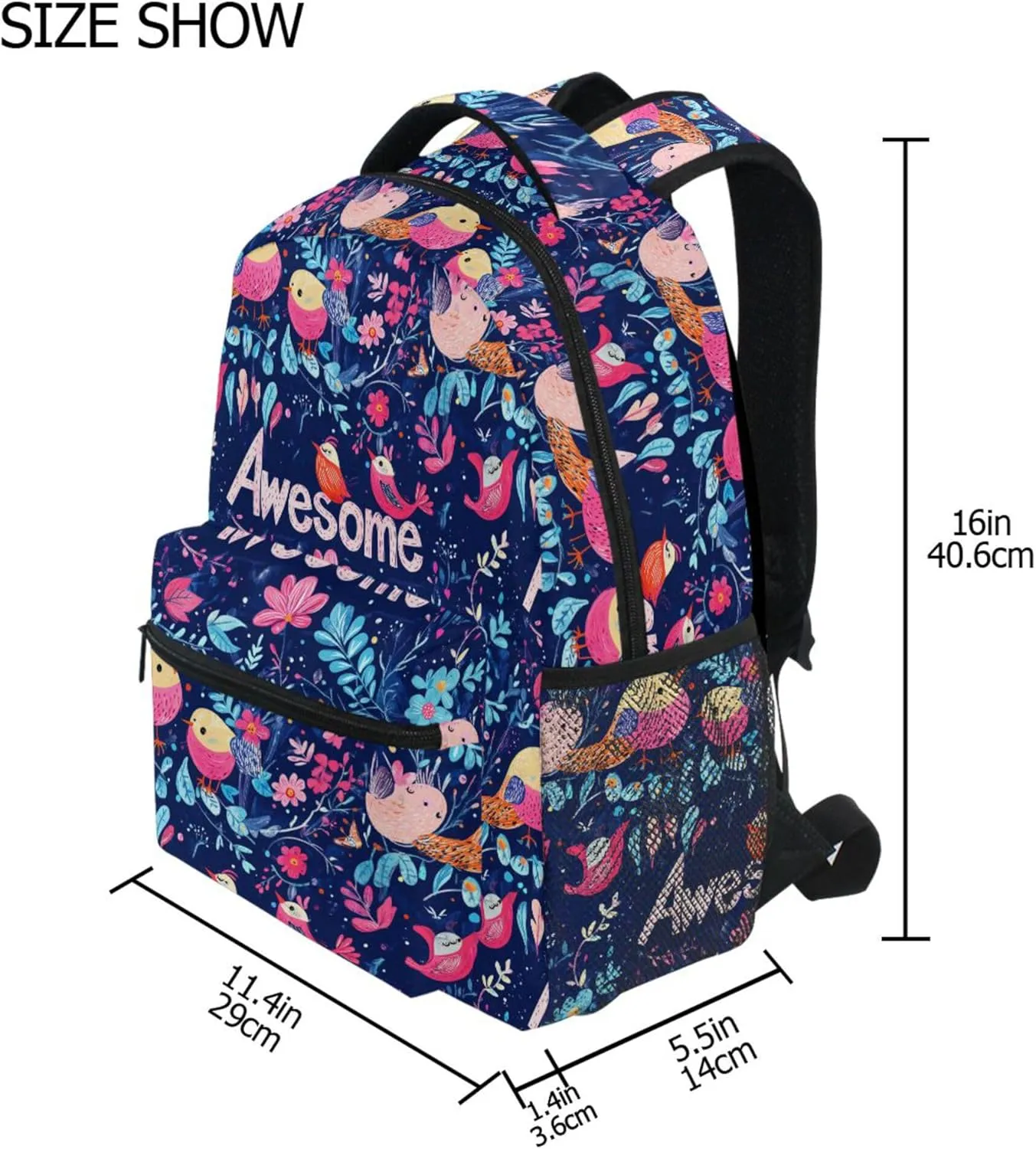 KLL Day Backpack for Men Women Fashion Travel Laptop Backpack with Chest Strap for Travel Trip Parents' Day Bird Family