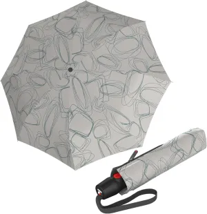 Knirps T.200 Medium Duomatic Automatic Open Close Rain Umbrella - Compact Windproof Umbrella for Rain - Travel Umbrella for Adults - 98cm Diameter Retractable Umbrella & Carrying Case, Pure Mineral
