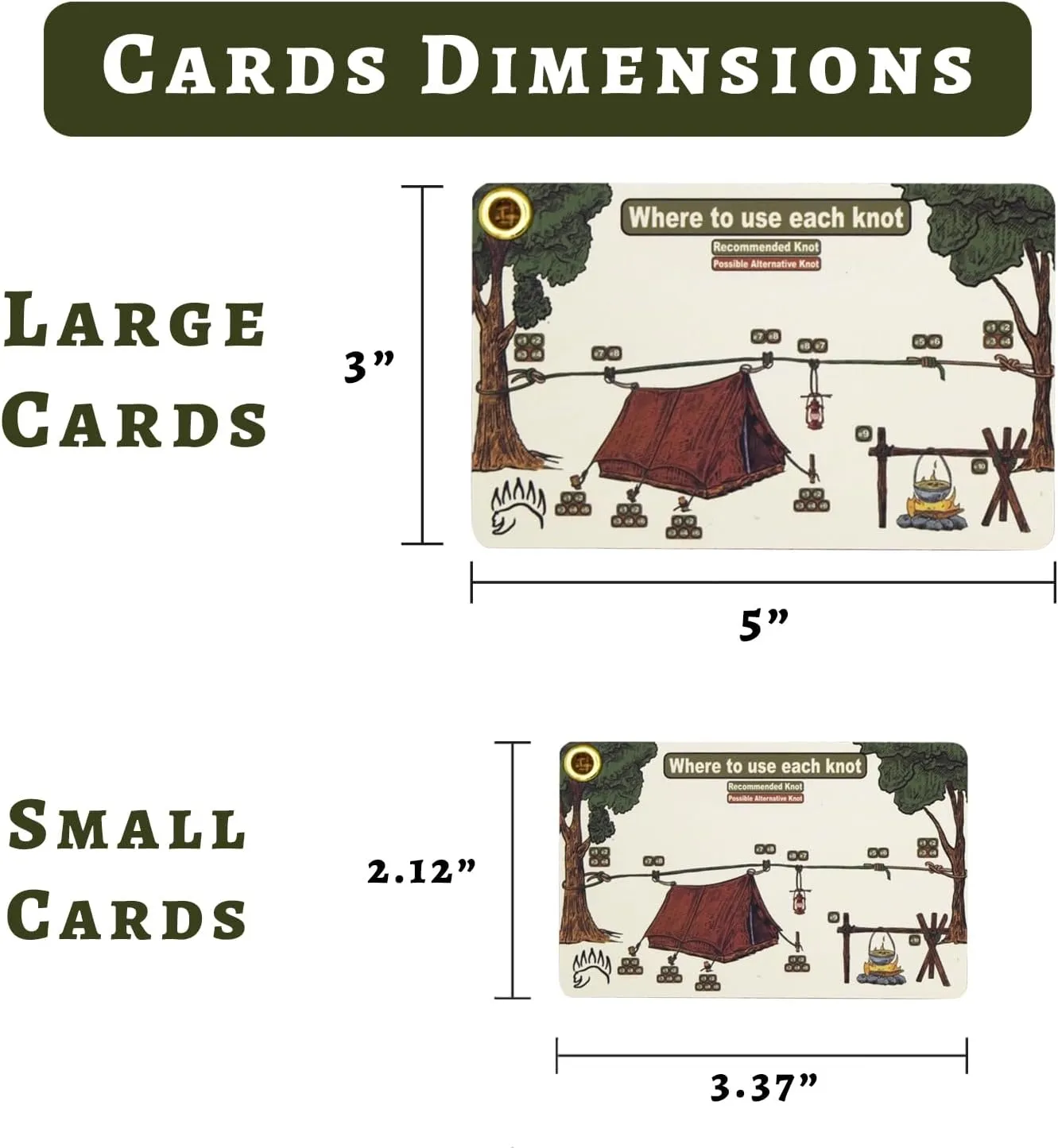 Knot Tying Kit | Camping & Outdoor Knots Edition - by The Bear Essentials Outdoors with Waterproof Knot Cards | for Survival, Camping, Backpacking, Hiking & Scouts