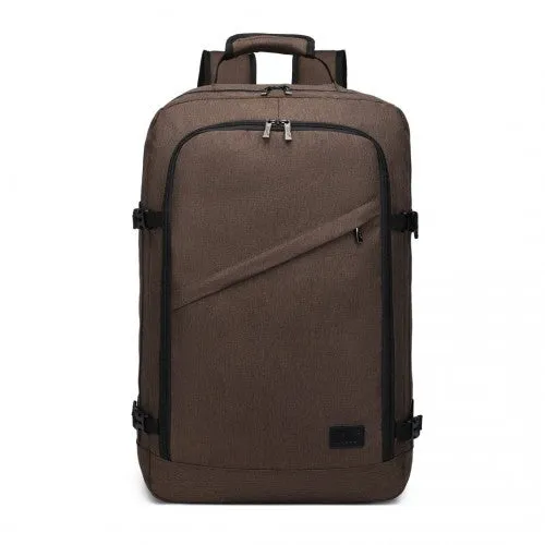 Kono Lightweight Cabin Bag Travel Business Backpack - Brown