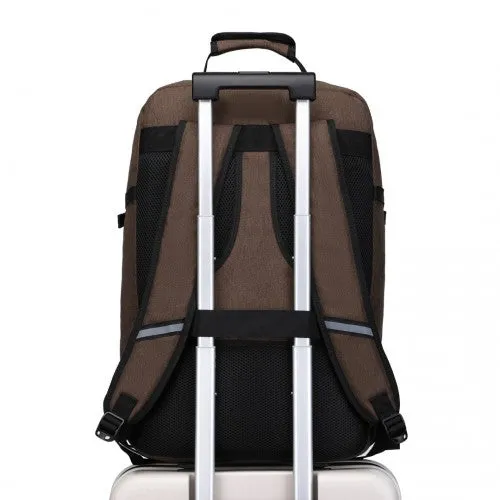 Kono Lightweight Cabin Bag Travel Business Backpack - Brown