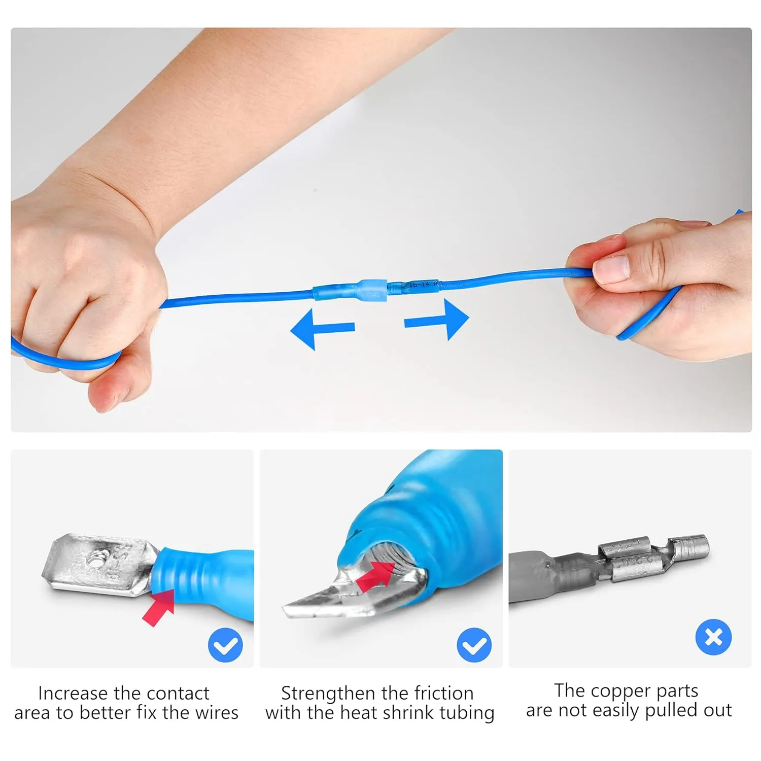 Kuject 320PCS Heat Shrink Wire Connectors Kit, Electrical Waterproof Crimp Butt Terminals, Insulated Spade Connectors for Automotive Marine Boat Truck, Include Rings Forks Spade Butt Splices