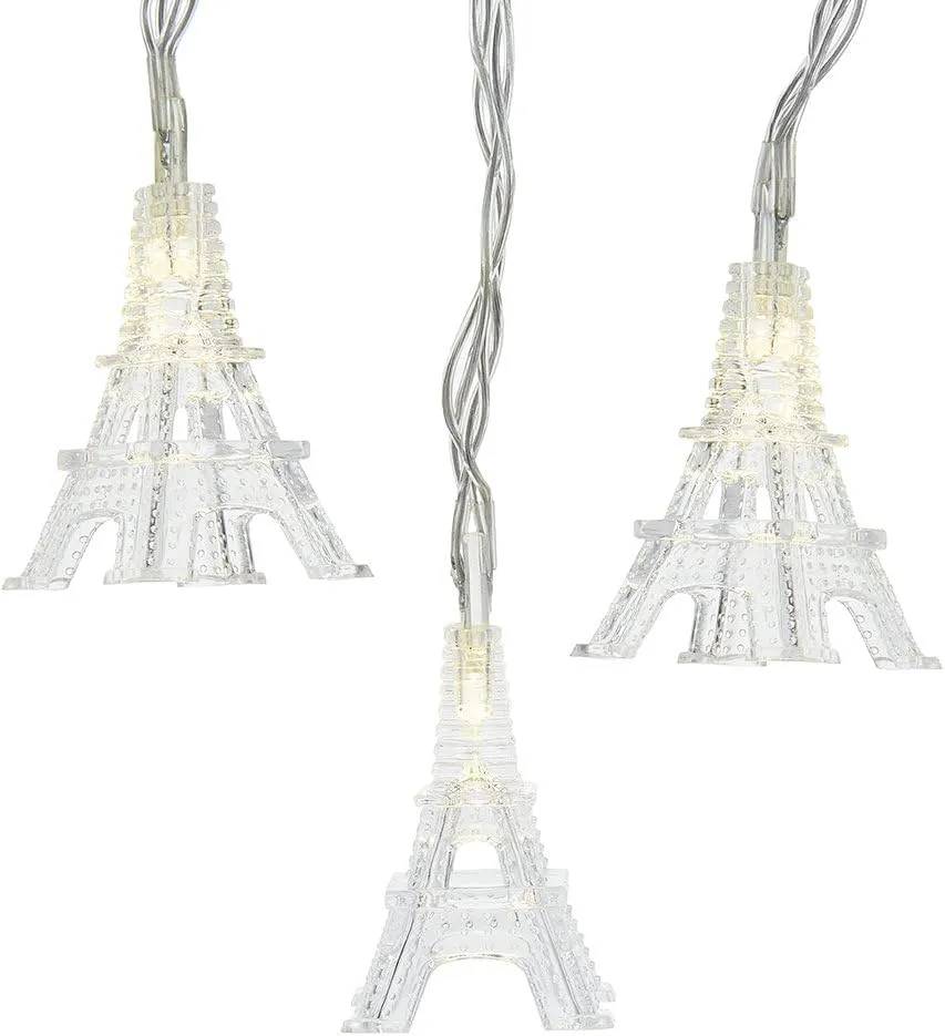Kurt Adler Battery-Operated Set of 10 Warm White Eiffel Tower Lights