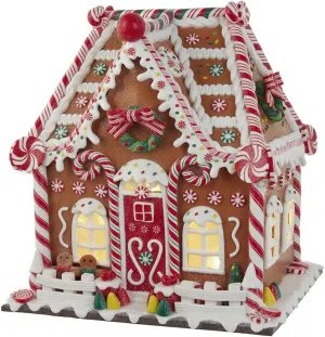 Kurt S. Adler Battery-Operated LED Light and Timer Gingerbread House, 13-Inch, Brown
