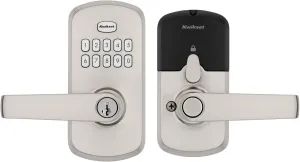 Kwikset SmartCode 955 Light Commercial 10-Button Keypad Satin Nickel Electronic Kingston Lever, Featuring Convenient Keyless Entry, 3-Year Battery Life and High Traffic Durability