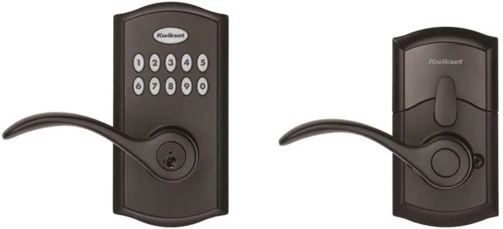 Kwikset SmartCode 955 Pembroke Light Commercial 10-Button Keypad Electronic Lever, Featuring Convenient Keyless Entry, 3-Year Batter Life and High Traffic Durability Matte Black