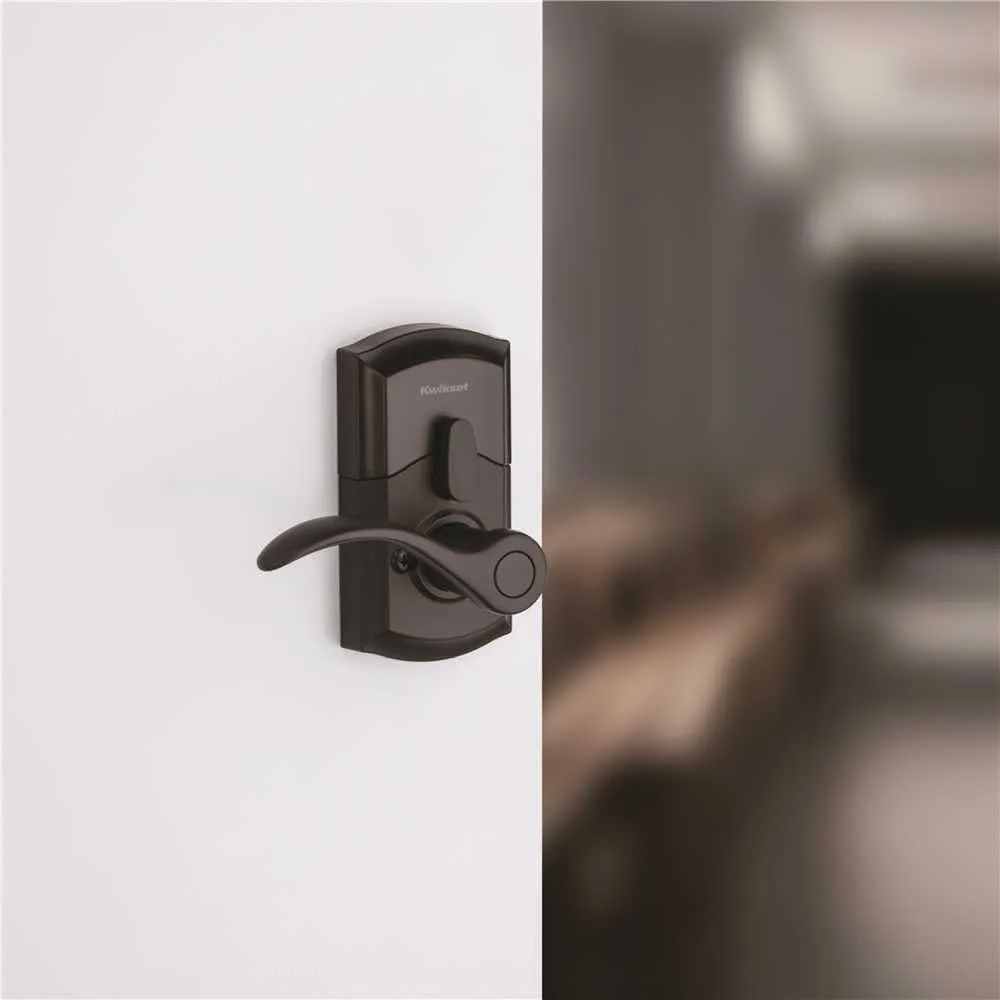 Kwikset SmartCode 955 Pembroke Light Commercial 10-Button Keypad Electronic Lever, Featuring Convenient Keyless Entry, 3-Year Batter Life and High Traffic Durability Matte Black