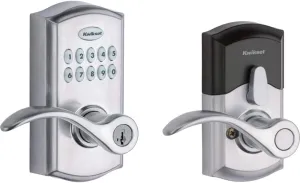 Kwikset SmartCode 955 Pembroke Light Commercial 10-Button Keypad Electronic Lever, Featuring Convenient Keyless Entry, 3-Year Batter Life and High Traffic Durability Satin Chrome