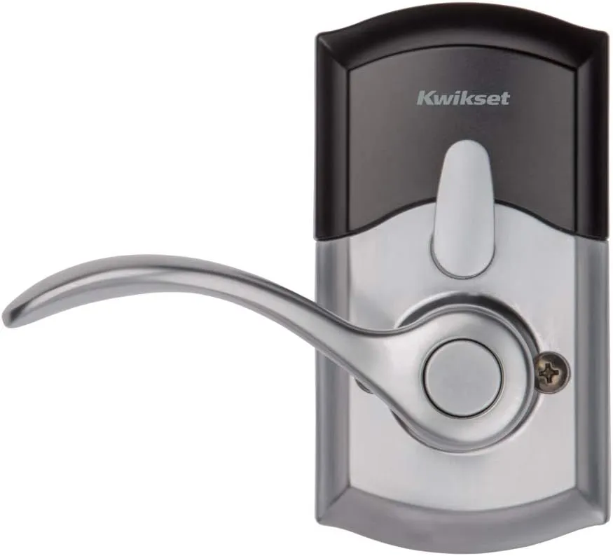 Kwikset SmartCode 955 Pembroke Light Commercial 10-Button Keypad Electronic Lever, Featuring Convenient Keyless Entry, 3-Year Batter Life and High Traffic Durability Satin Chrome