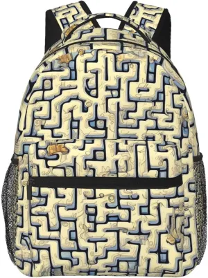 Labyrinth Treasure Map Backpack, suitable for light travel, daily multi-purpose bag, suitable for commuting, cycling, work