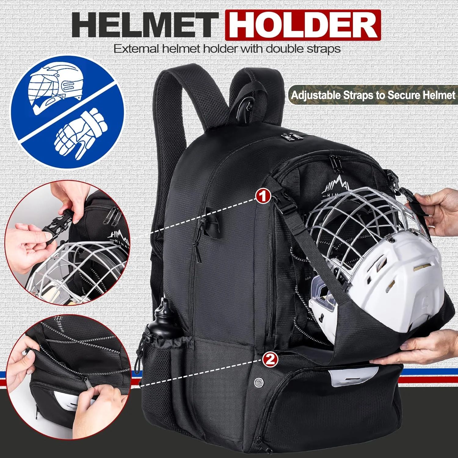 Lacrosse Bag Extra Large Lacrosse Backpack with Tow Stick Holder