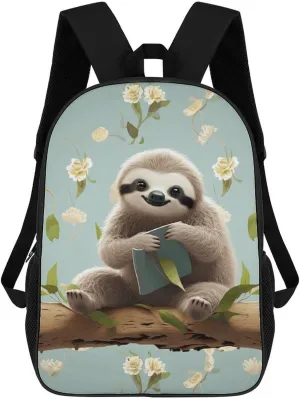 Laptop Backpack for Men 17 Inch Cute Sloths Work Casual Backpack Lightweight Travel Shoulder Bag