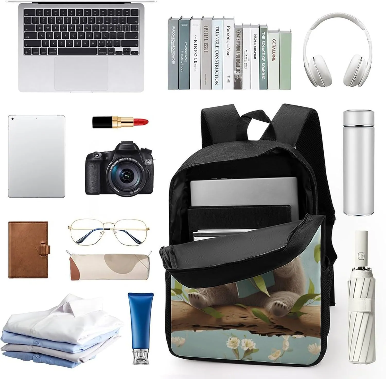 Laptop Backpack for Men 17 Inch Cute Sloths Work Casual Backpack Lightweight Travel Shoulder Bag