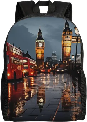 Laptop Backpack for Men Women Carry On Backpack City of London Backpack Lightweight Travel Bag Casual Daypack