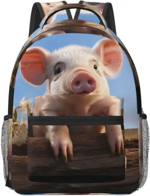 Laptop Backpack for Men Women Lightweight Travel Backpack Funny Cute Pig Daypack Laptop Bag for Travel