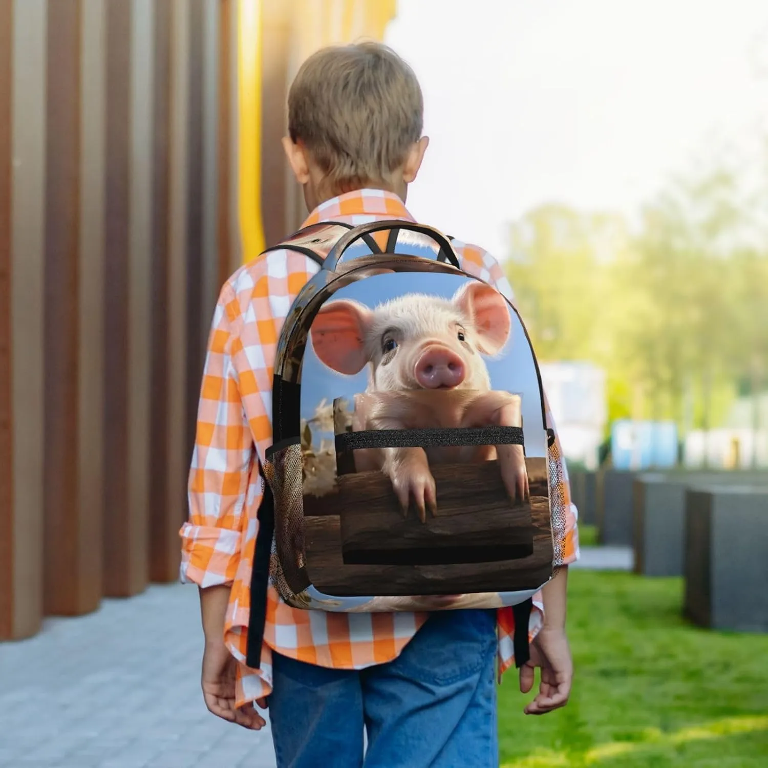 Laptop Backpack for Men Women Lightweight Travel Backpack Funny Cute Pig Daypack Laptop Bag for Travel