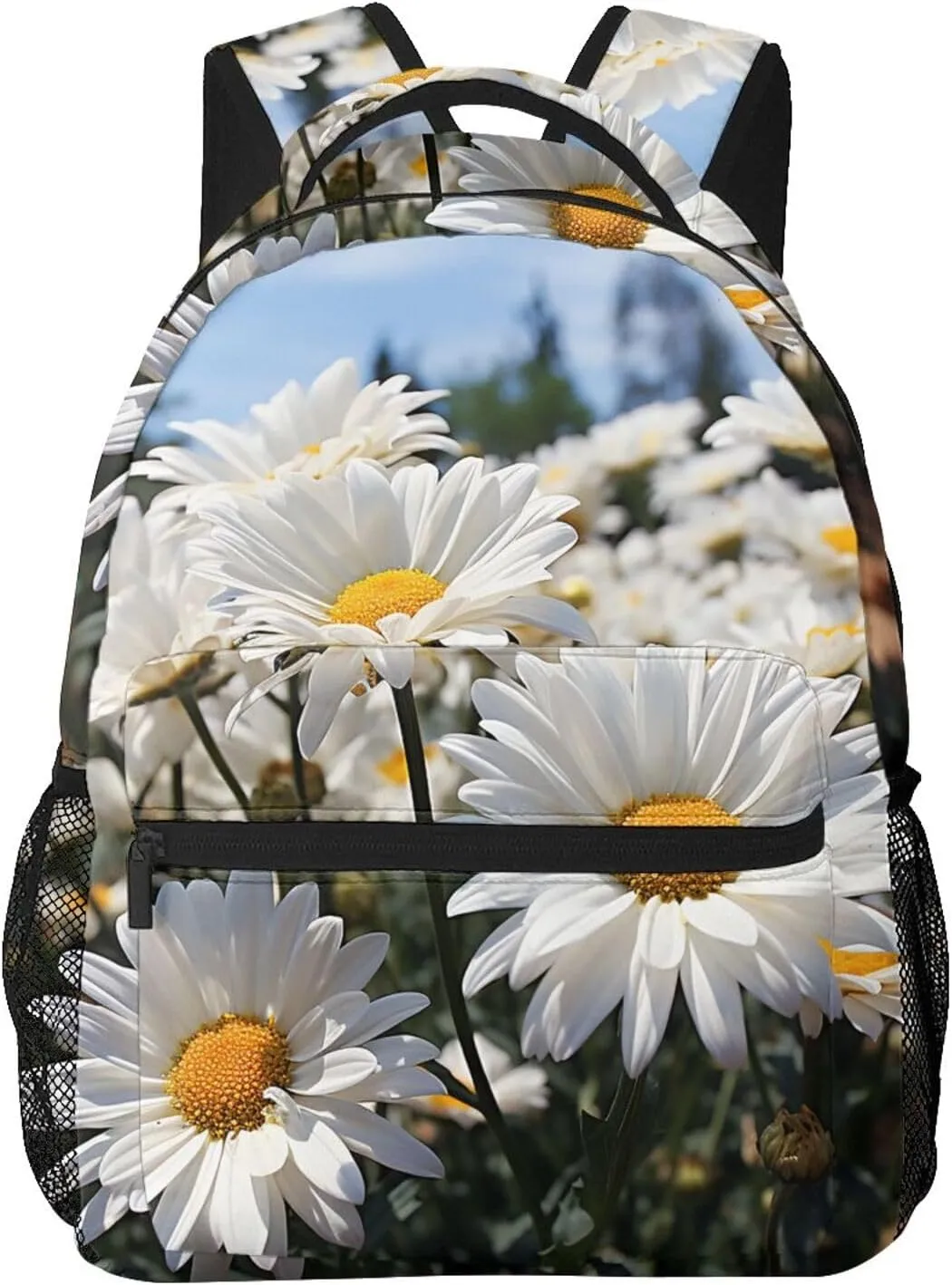 Laptop Backpack Lightweight Daypack for Men Women Wild white Daisies Backpack Laptop Bag for Travel Hiking