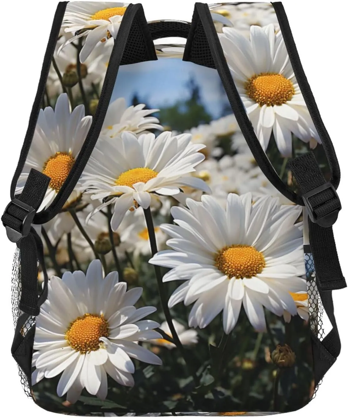 Laptop Backpack Lightweight Daypack for Men Women Wild white Daisies Backpack Laptop Bag for Travel Hiking