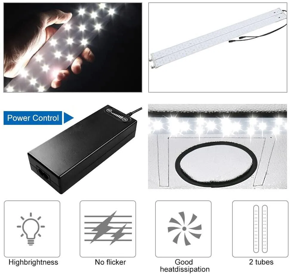 LARGE 80cm Photography Studio Portable LED Light Tent Photo Box   Backdrops