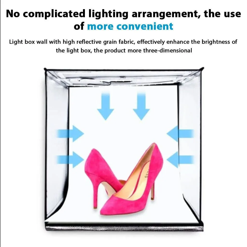 LARGE 80cm Photography Studio Portable LED Light Tent Photo Box   Backdrops