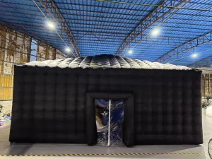 Large Inflatable Nightclub Tent Black Inflatable Cube Disco Tent Big Mobile Portable Night Club Party Bar Pavilion for Backyard Outdoor Events (29.5x29.5ft)
