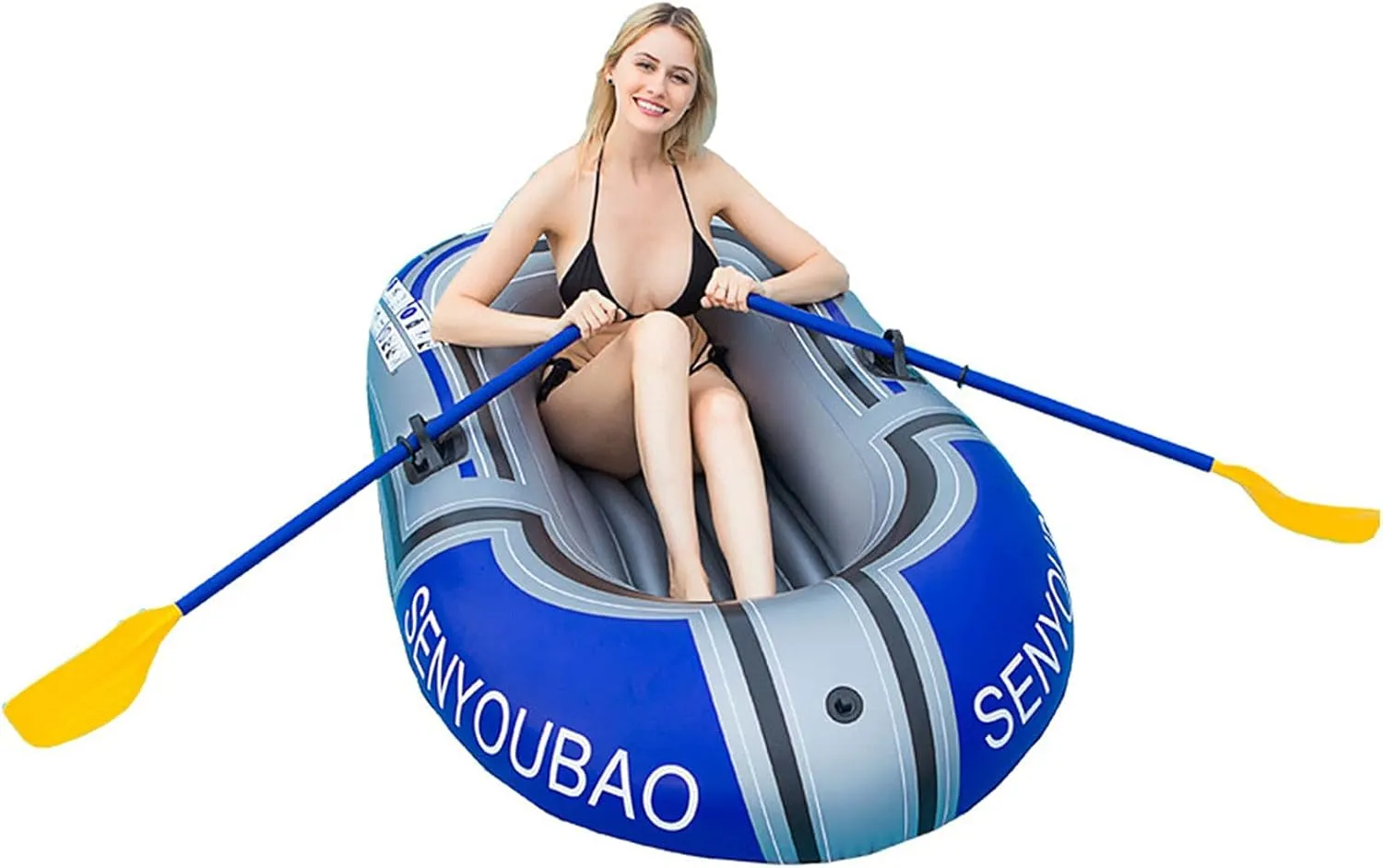 Large Swimming Pool and Lake Inflatable Boat Set, Includes Paddle Convenient Portable 1 Person Inflatable Fishing Boat PVC Rowing Kayak