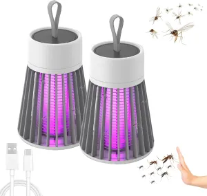 Latino Zap Lamp, Latino Zap MATA Mosquitos, 2025 Portable USB Rechargeable Camping Light, 2-in-1 Quiet Waterproof with IPX7 Protection, 360° Coverage for Indoor, Outdoor, Garden, Tent (White 2*pc)