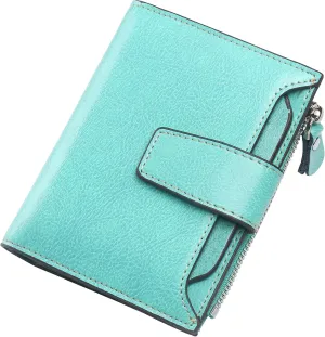 Lavemi Small Compact Women Wallet RFID Blocking Genuine Leather Bifold Purse with ID Windows