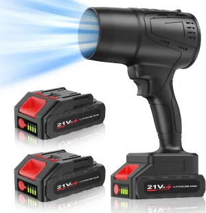 Leaf Blower Cordless with Battery, blowers for lawn care, Handheld, 21V*2 Pcs Batteries Electric Leaf Blowers for Lawn Care, Patio, Blowing Leaves, Battery Powered Leaf Blower for Snow Blowing
